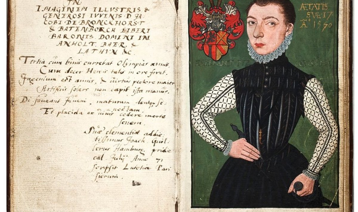 1570. aastal välja antud kunstiraamat „Album amicorum”. Repro