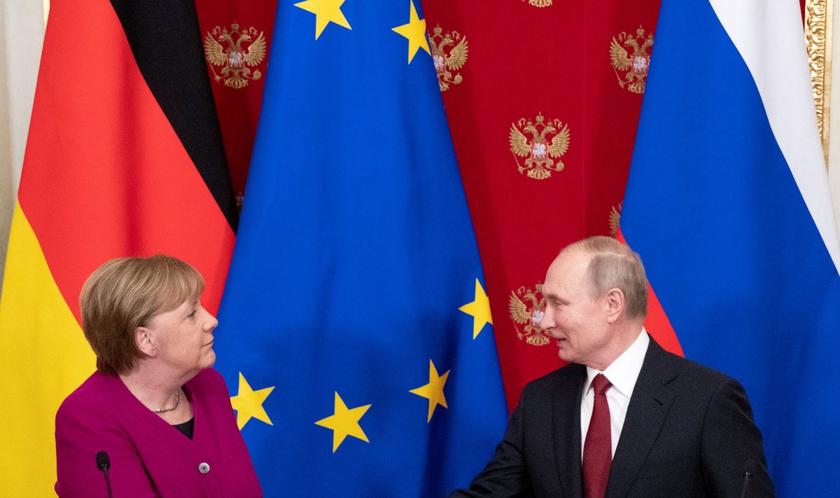 Angela Merkel ja Vladimir Putin mullu jaanuaris Moskvas. 