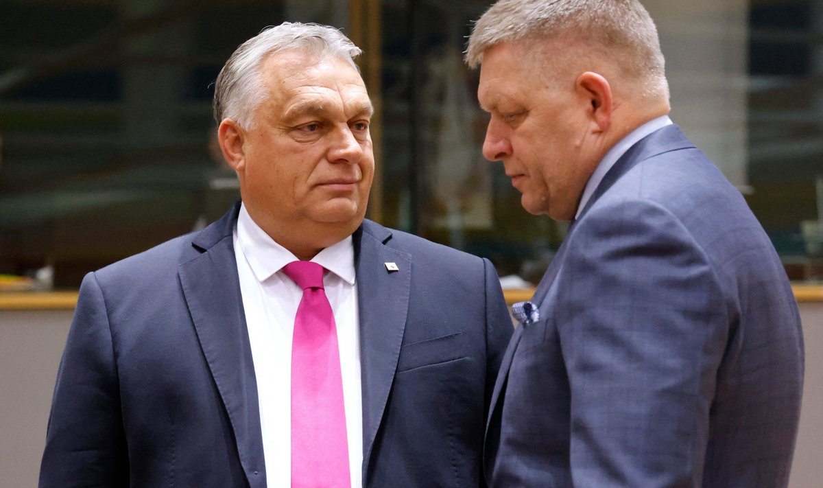 Ungari peaminister Viktor Orbán ja Slovakkia peaminister Robert Fico viimasel Euroopa Ülemkogu kohtumisel. Tsahkna sõnul ei ole täitunud kartused, et ka Slovakkiast saab EL-i otsuste blokeerija. 