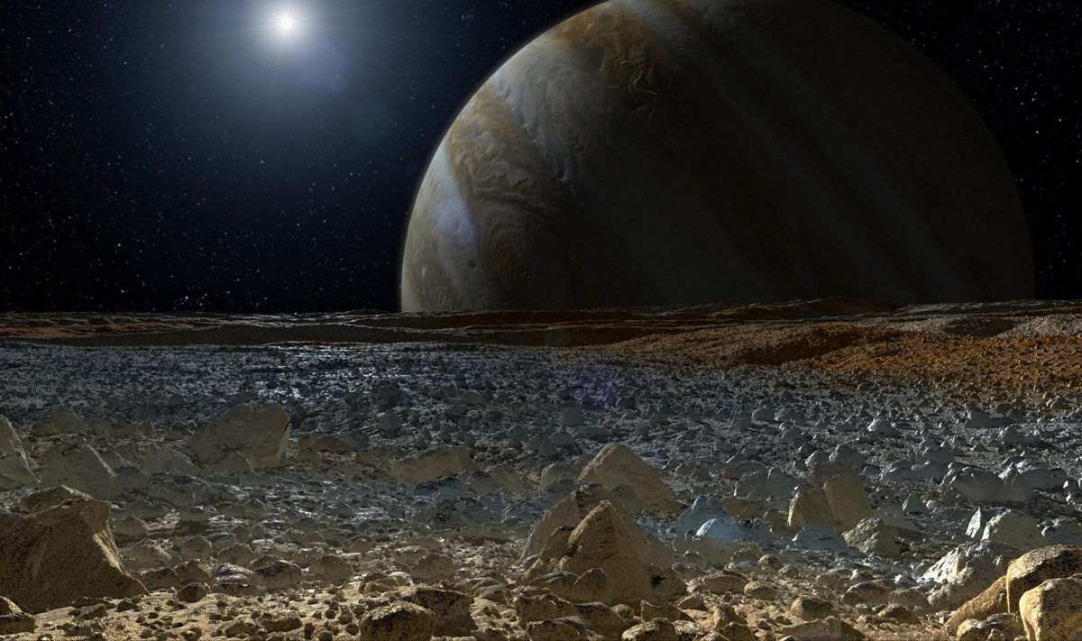 Selline võiks olla Europa pind, lähivaatega Jupiterile. 
