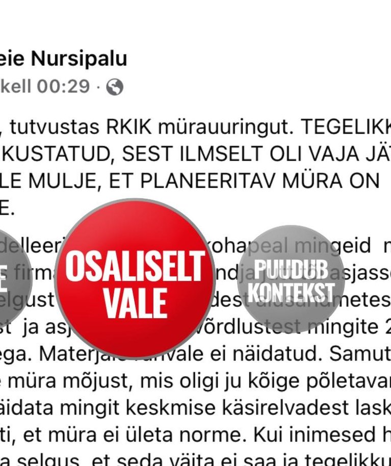 Kuvatõmmis Facebooki postitusest