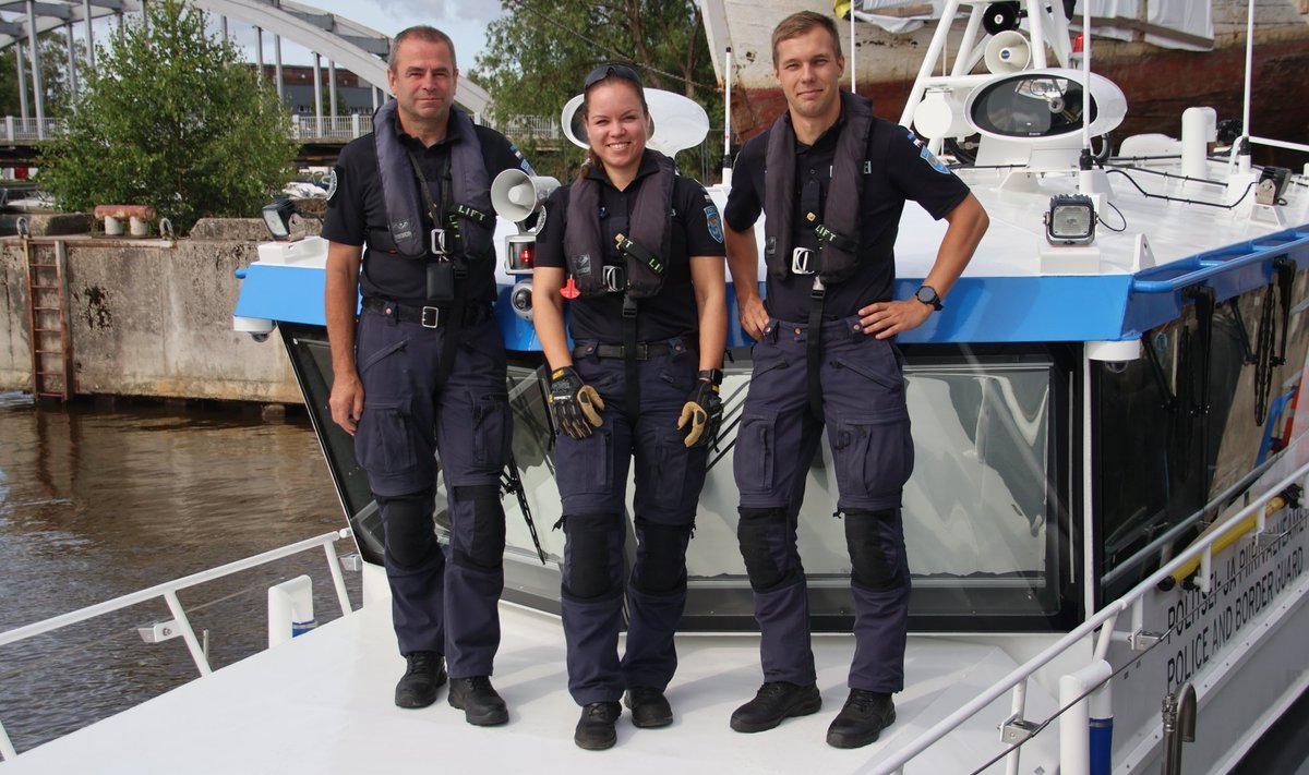 Merepäästepaadi Terje meeskond (vasakult): Tarmo Teearu, Terje Lemmik ja Sander Kobolt.