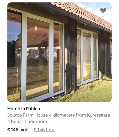 Kuvatõmmis Airbnb kodulehelt