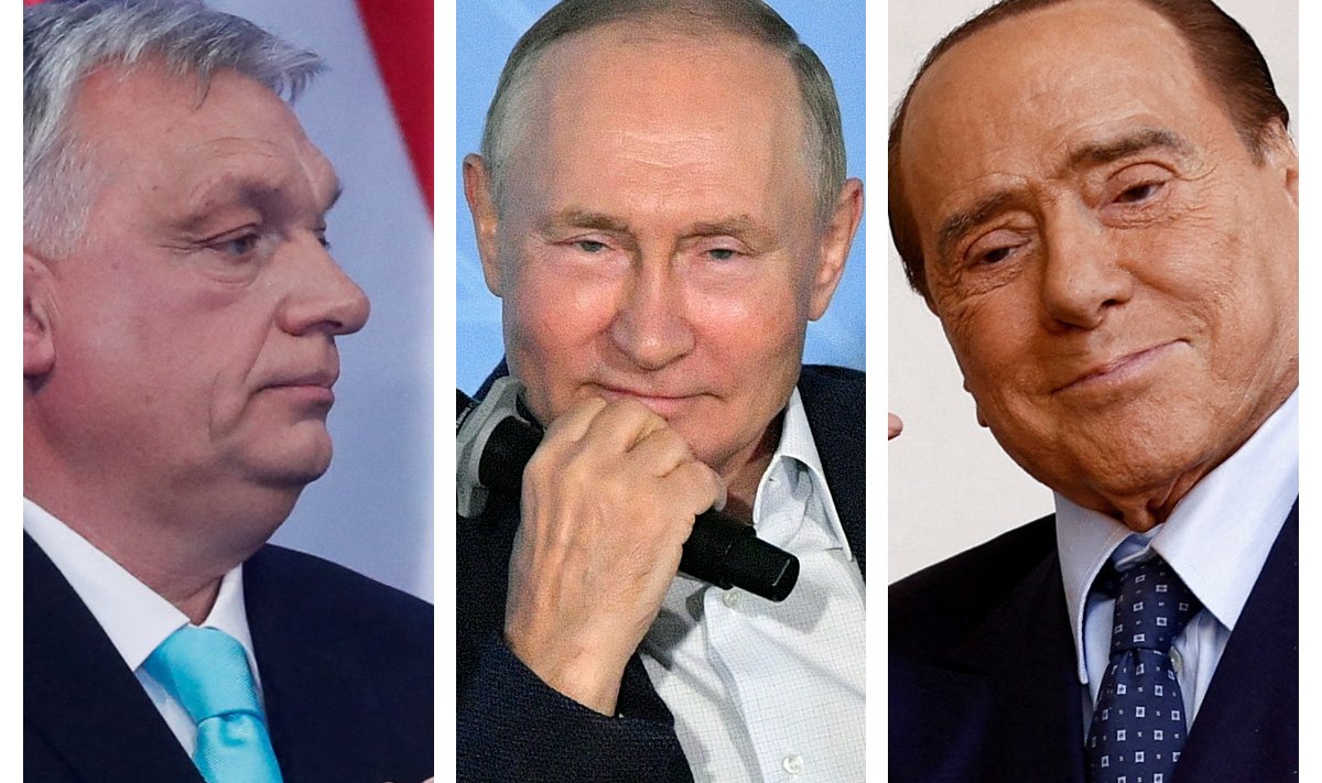 Viktor Orbán (vasakul) ja Silvio Berlusconi (paremal) on Euroopas peamised Putini kaitsjad.