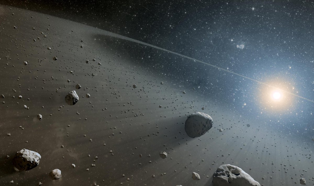 Asteroidide vöö Marsi ja Jupiteri vahel. Pilt on illustreeriv.