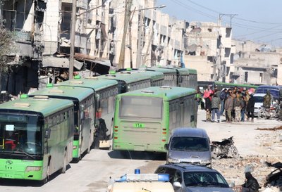 Tsiviilisikute evakueerimise üritus Aleppos