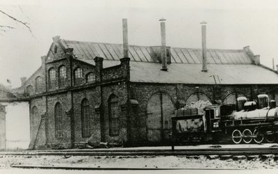 Raudtee peatehaste töökoda 20. sajandi alguses. Arhitektuurimuuseumi kogust.