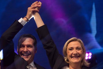 Heinz-Christian Strache ja Marine Le Pen