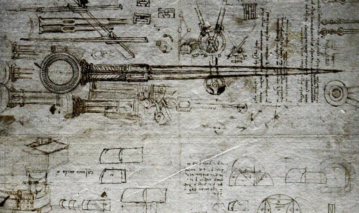 Lehekül Leonardo Da Vinci teosest Atlandi kood