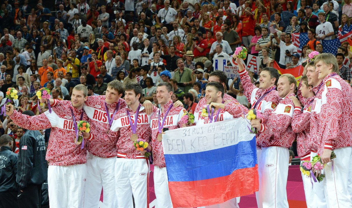 Venemaa korvpallikoondis Londoni olümpial, kus võideti pronks