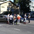 ФОТО | Водитель в центре Таллинна выехал на перекресток на красный свет и совершил аварию