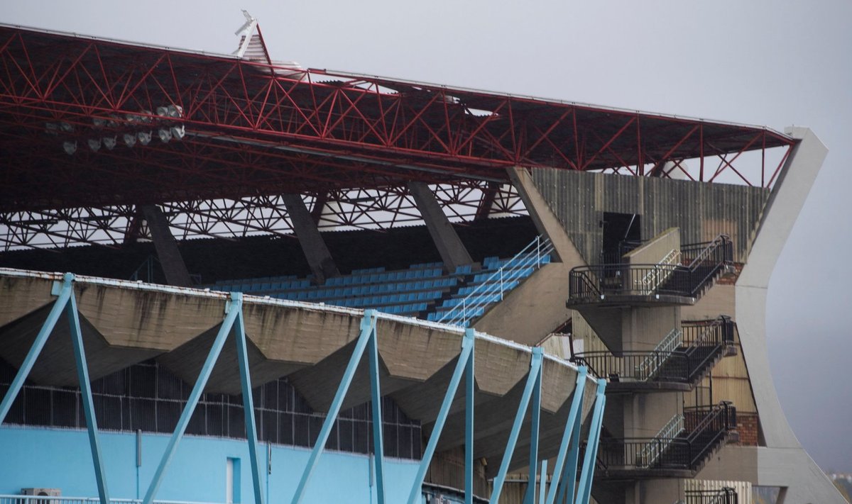 Tormituultest räsitud Celta Vigo staadion.