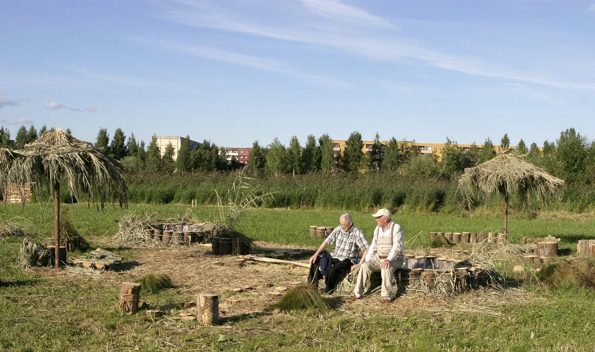 Erast Parmasto koos Lennart Meriga 2005. aastal Tartus maakunstifestivalil.