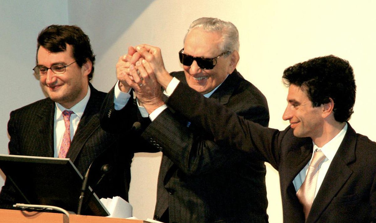 Michele Ferrero oma poegade Pietro ja Giovanniga