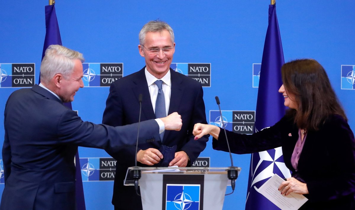 NATO peasekretär Jens Stoltenberg kohtus eile Brüsselis Soome ja Rootsi välisministritega. 