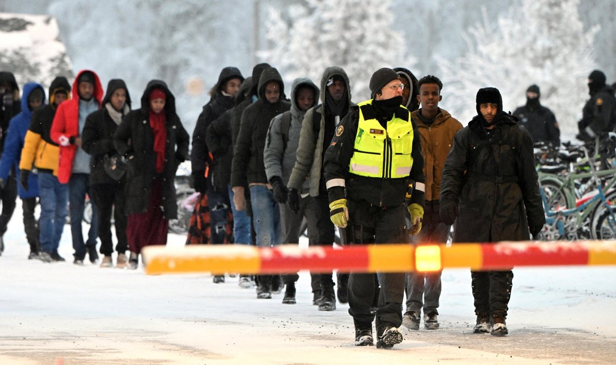 Нелегальные мигранты на финской границе.