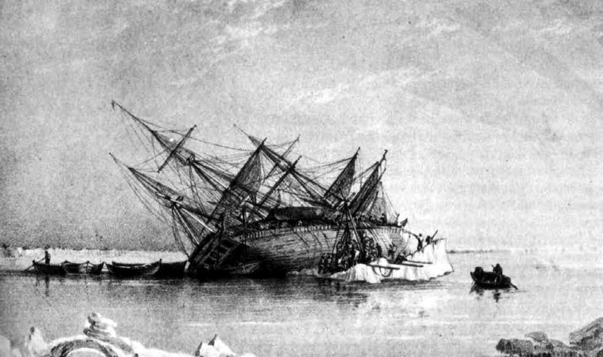 HMS Terror aastal 1837. George Backi gravüür.