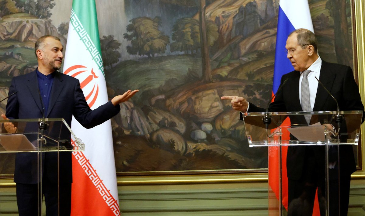 Iraani välisminister Hossein Amir Abdollahian ja tema Vene kolleeg Sergei Lavrov