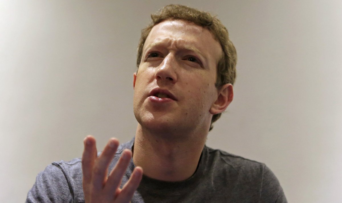 Facebook CEO Mark Zuckerberg speaks during a Reuters interview at the University of Bogota