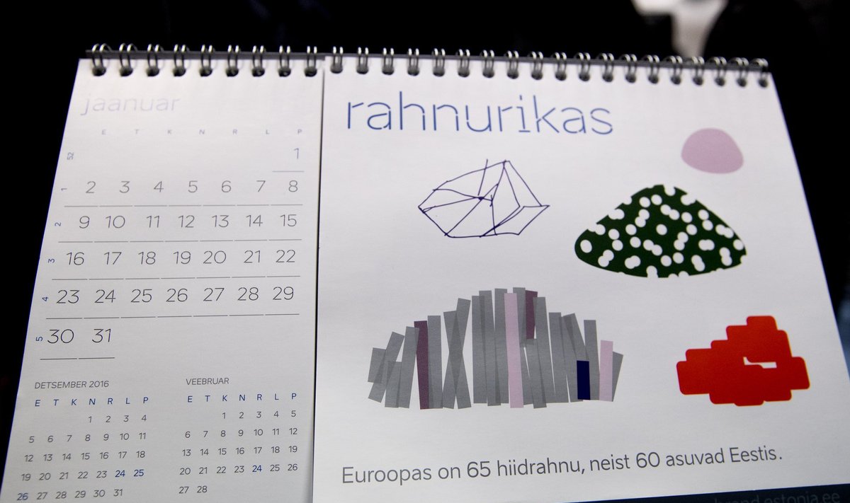 Eesti uut kaubamärki reklaamiv kalender
