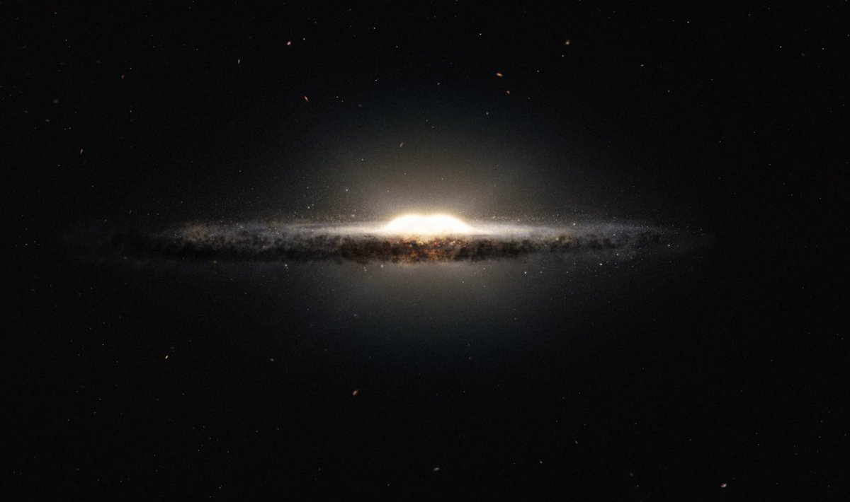 Kunstniku nägemus: milline paistaks Linnutee keskne osa meie galaktika äärealadelt (Pilt: Wikimedia Commons / ESO, NASA, JPL-Caltech, M. Kornmesser, R. Hurt)