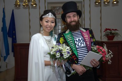 Tatjana ja Aleksandr oma pulmapäeval