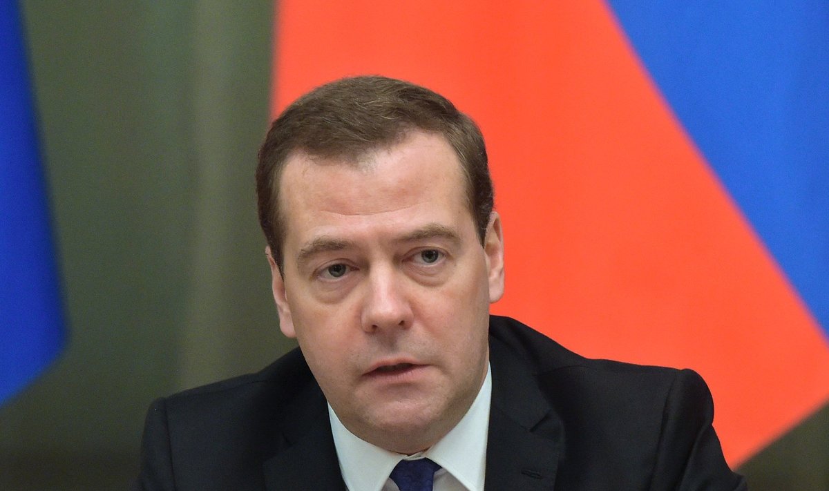 Venemaa peaminister Dmitri Medvedev täna selle aasta viimasel valitsuskabineti nõupidamisel.