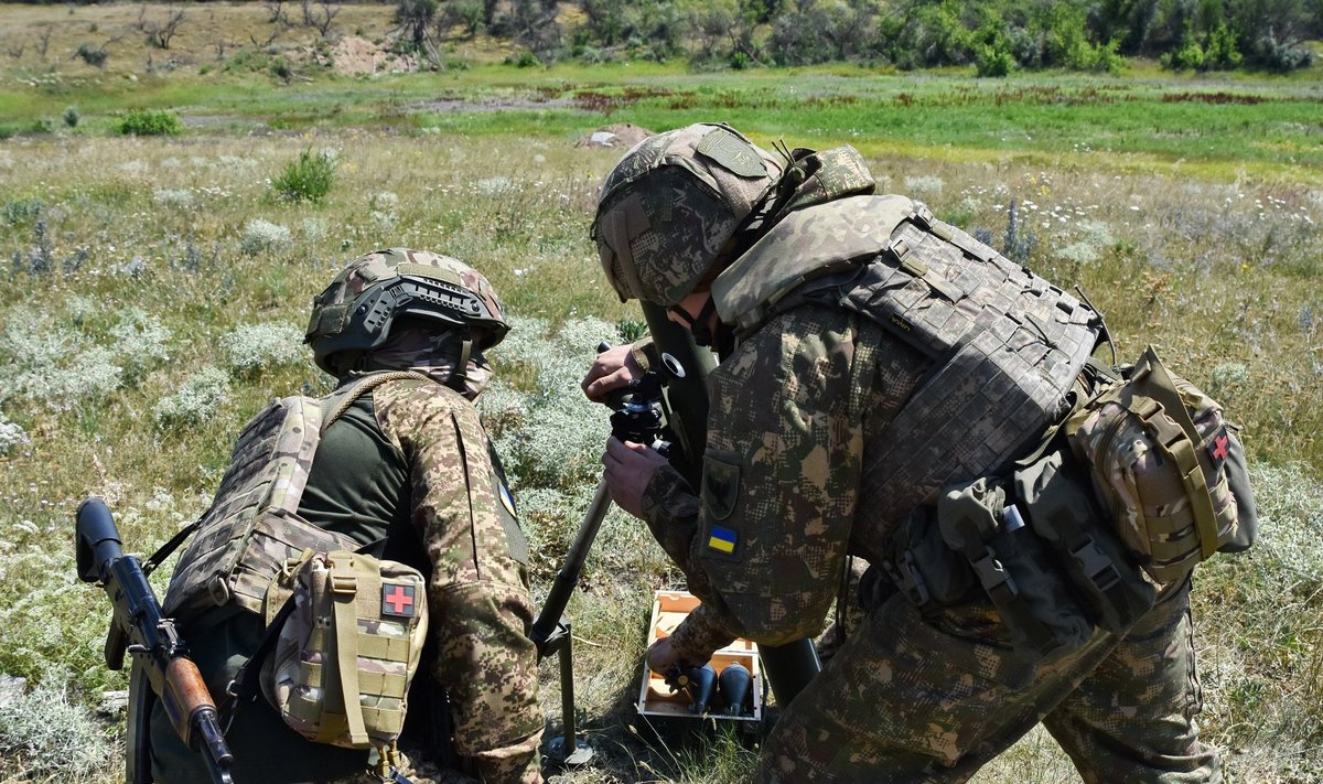 Ukraina sõdurite õppused Zaporižžjas.