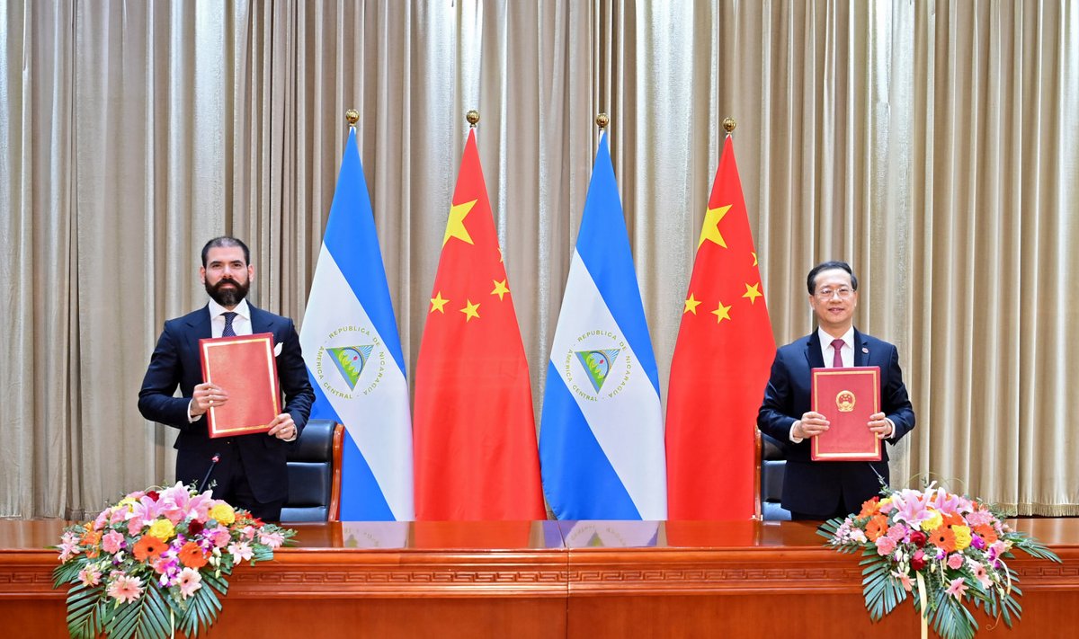 Hiina ja Nicaragua esindajad allkirjastasid diplomaatiliste suhete taastamise otsuse.