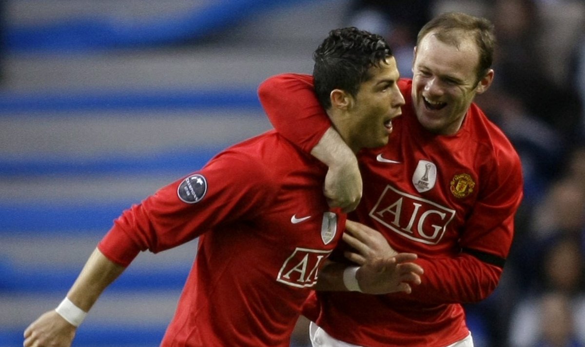Cristiano Ronaldo ja Wayne Rooney Manchester Unitedi päevil