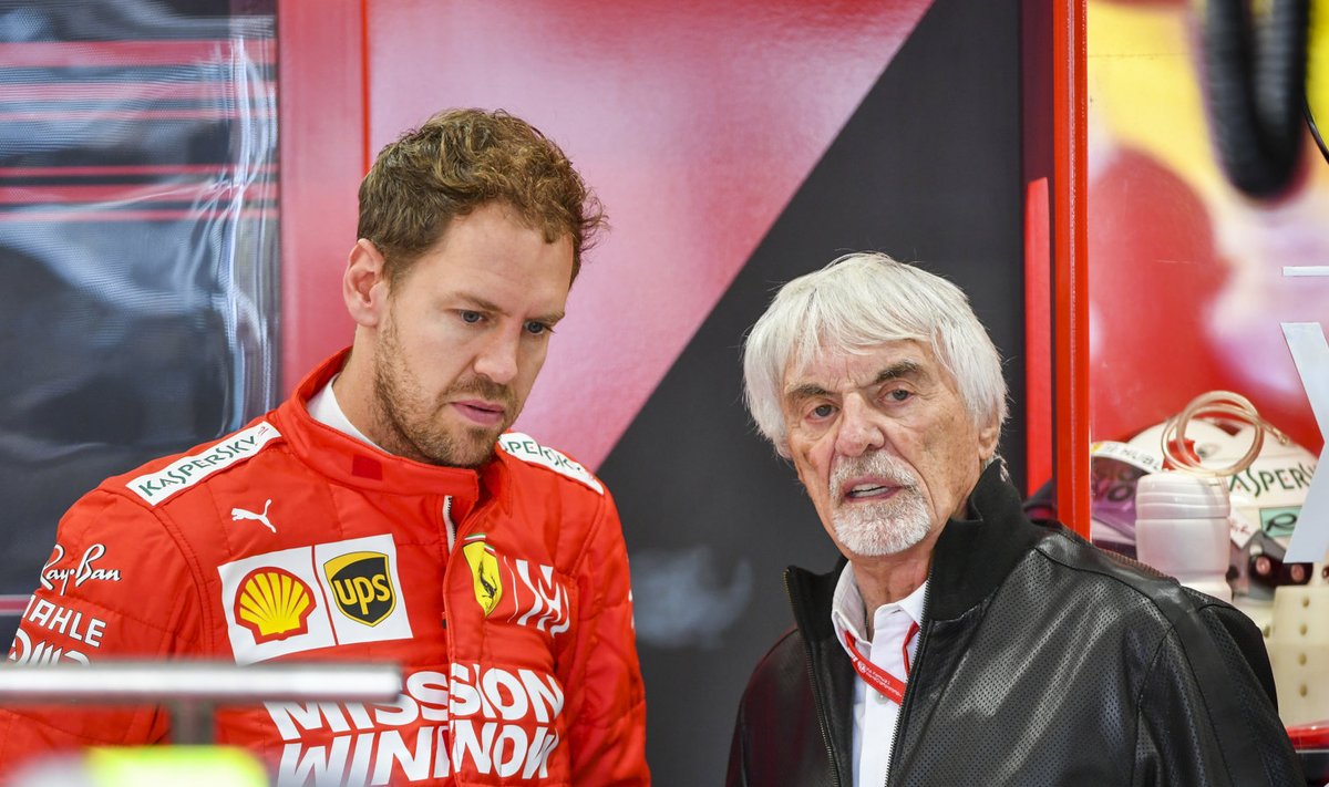Sebastian Vettel ja Bernie Ecclestone.