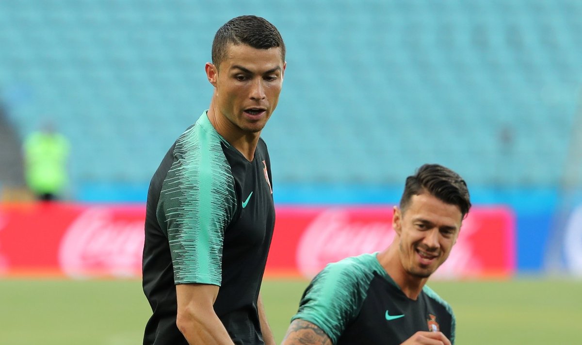 Cristiano Ronaldo ja Jose Fonte Portugali koondise treeningul.