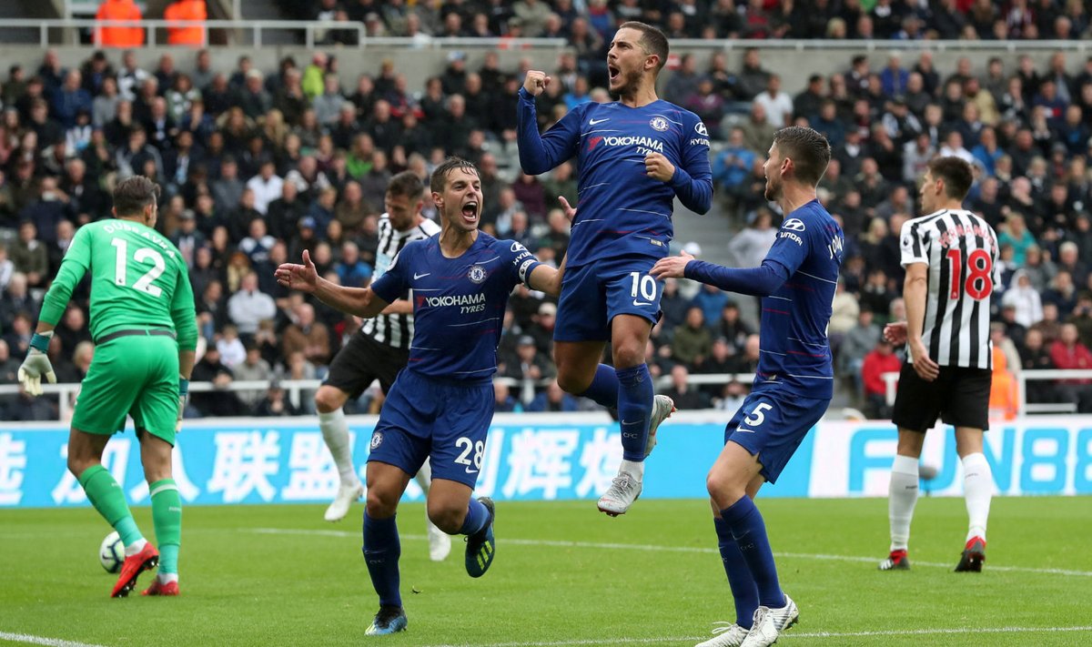 Eden Hazard Chelsea avaväravat tähistamas