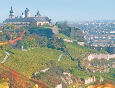 Marienbergi kindlus on ümbritsetud viinamarja-aedadega.