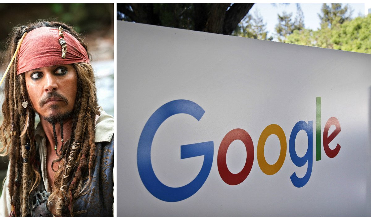 Johnn Depp Jack Sparrow rollis. Ja Google`i logo Google`i logona.