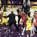 VIDEO | Lakersi ja Rocketsi tähtede vahel läks tõeliselt inetuks madinaks: Rajon Rondo virutas Chris Paulile rusikaga näkku, soolas on mängukeelud