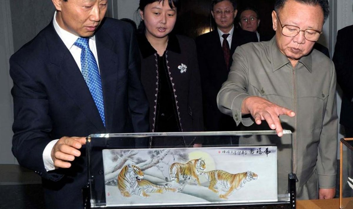 Wang Jiarui (vasakul) ja Kim Jong-il