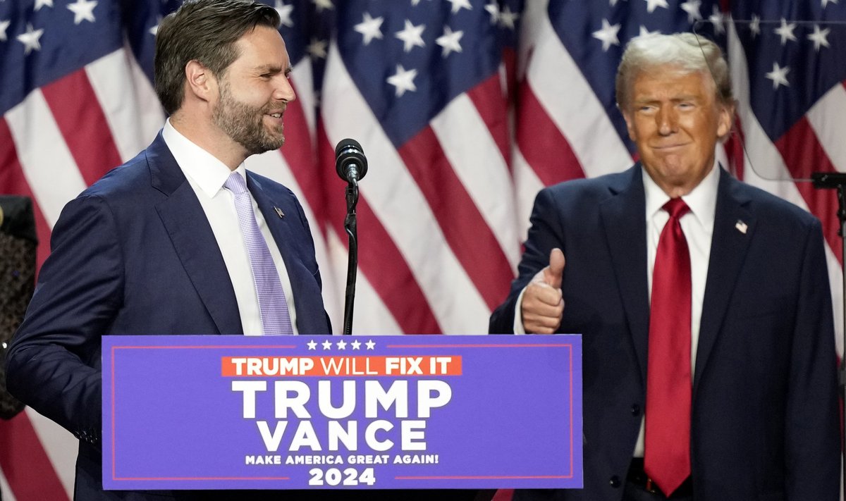 USA värske asepresident JD Vance (vasakul) ja taasvalitud president Donald Trump.