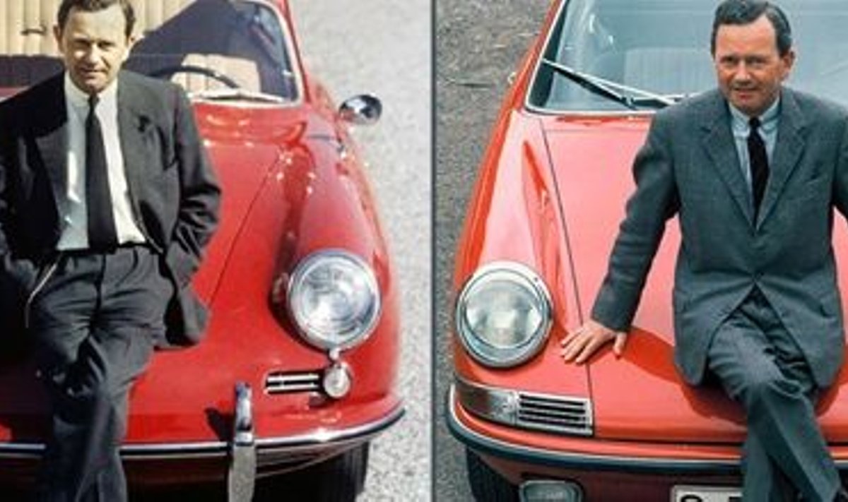 Ферри Порше и Porsche. Слева-356 B, начало 60-х, справа-911 2.0 Coupe, 1968 год