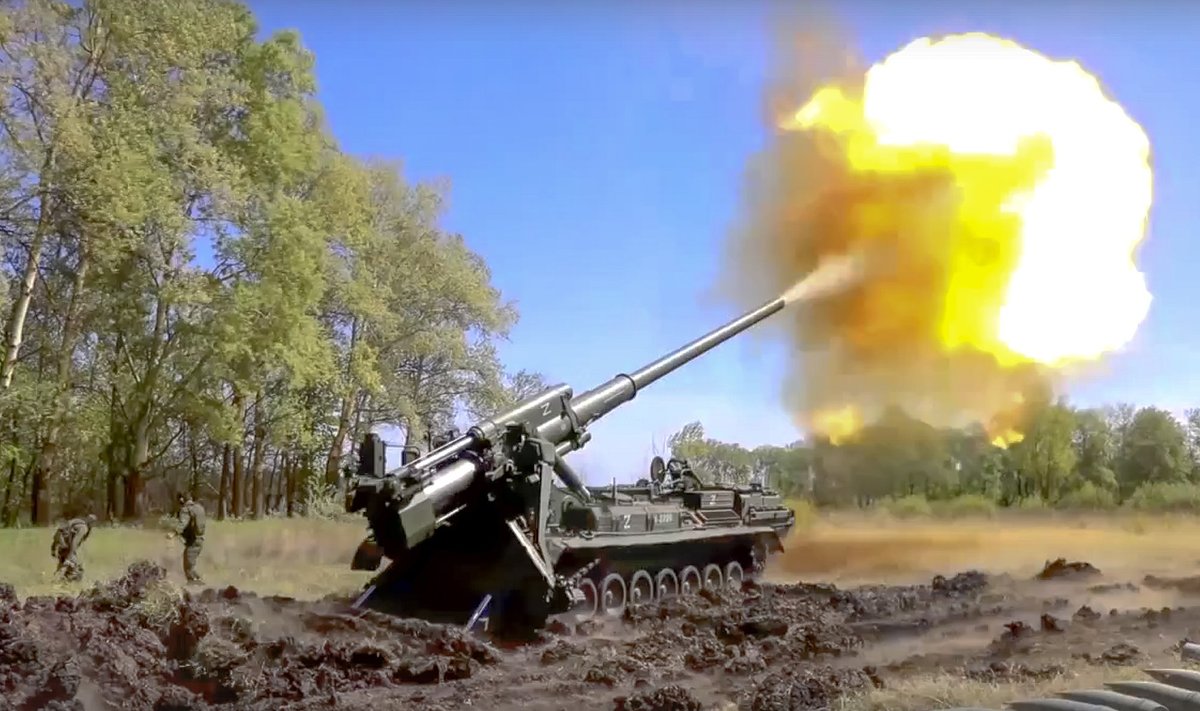 10KORDNE ÜLEKAAL: Ukraina luure hinnangul on Vene vägedel neist 10–15 korda rohkem suurtükke. Pildil Vene armee liikursuurtükk 2S7 Pion.