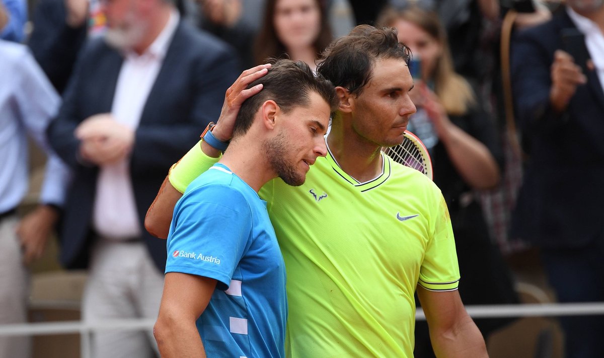Dominic Thiem ja Rafael Nadal peale 2019. aasta French Openi finaali.
