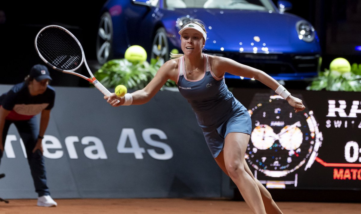 Anett Kontaveit 2019. aasta Stuttgarti finaalis Petra Kvitova vastu.
