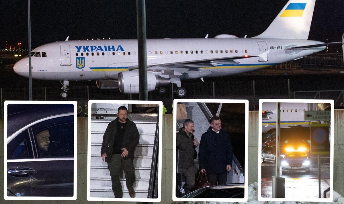 Ukraina presidendi lennuk maandus Tallinna lennuväljal kolmapäeval kell 21:51. Zelenskõiga koos saabus Eestisse ka välisminister Kuleba.