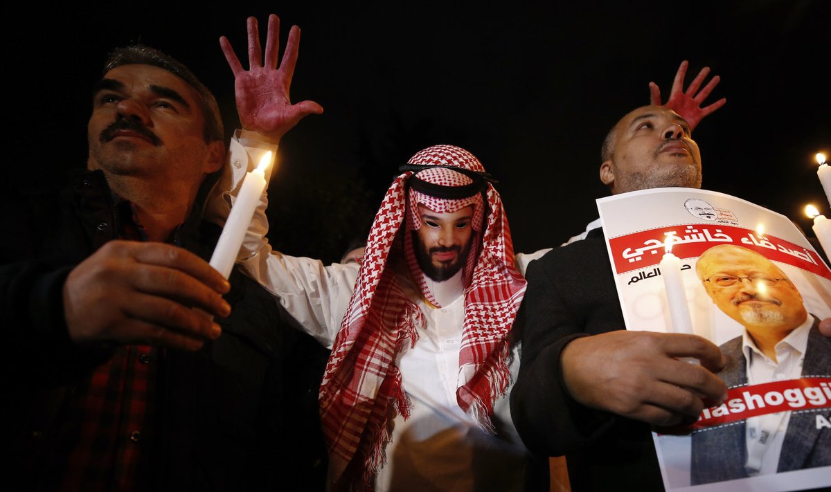 Saudi kroonprintsi maskiga protestija Istanbulis oktoobri lõpul