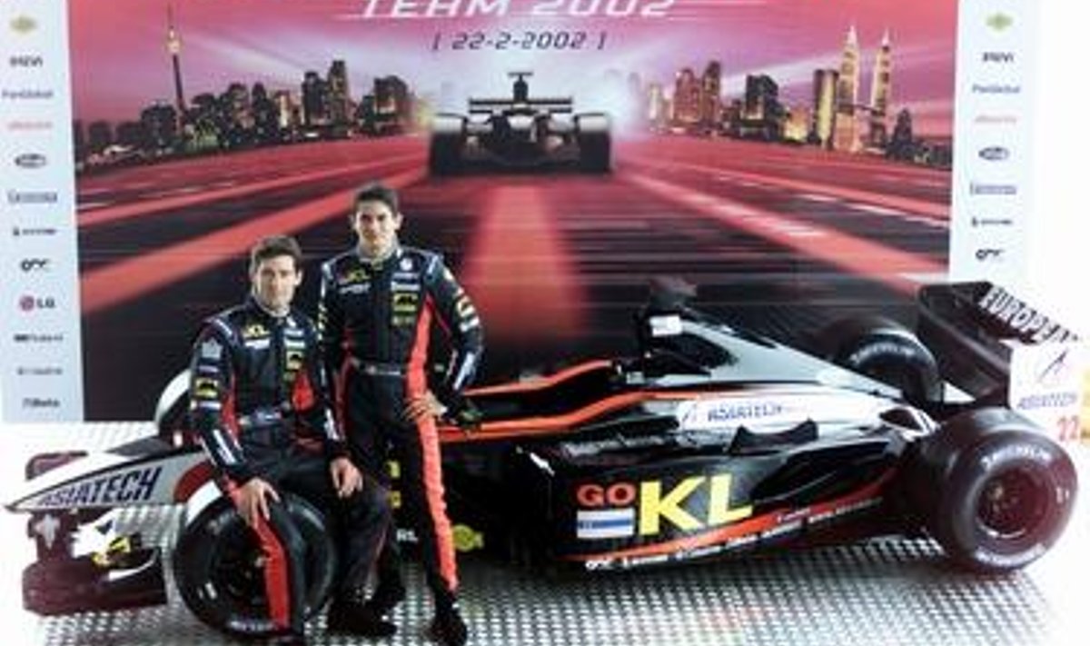 Alex Yoong ja Mark Webber Minardi PS02 esitlusel