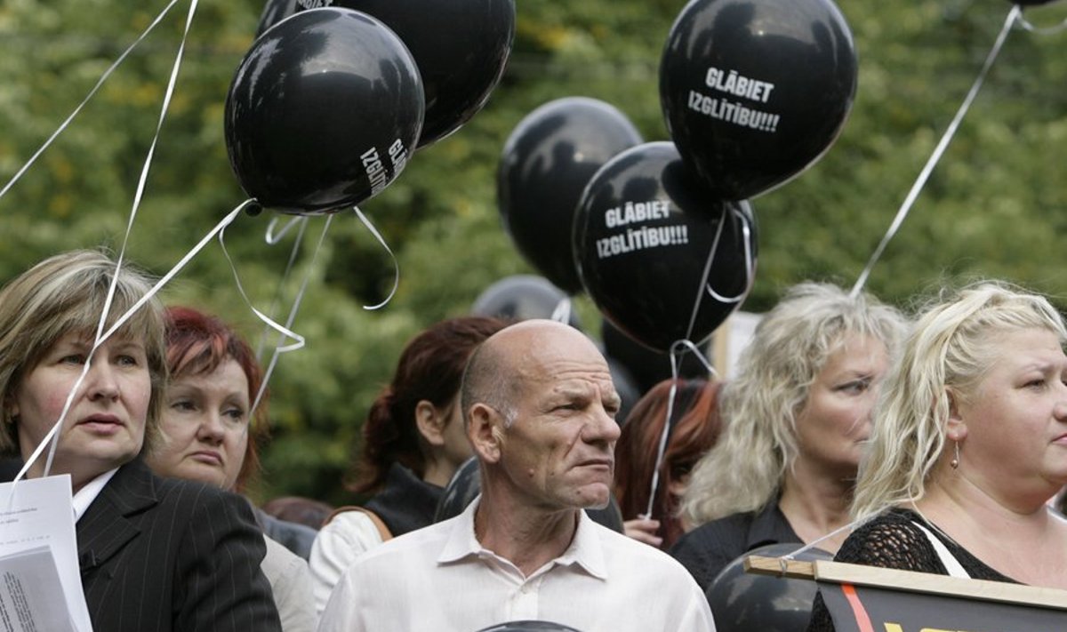 Läti protestivad õpetajad.
