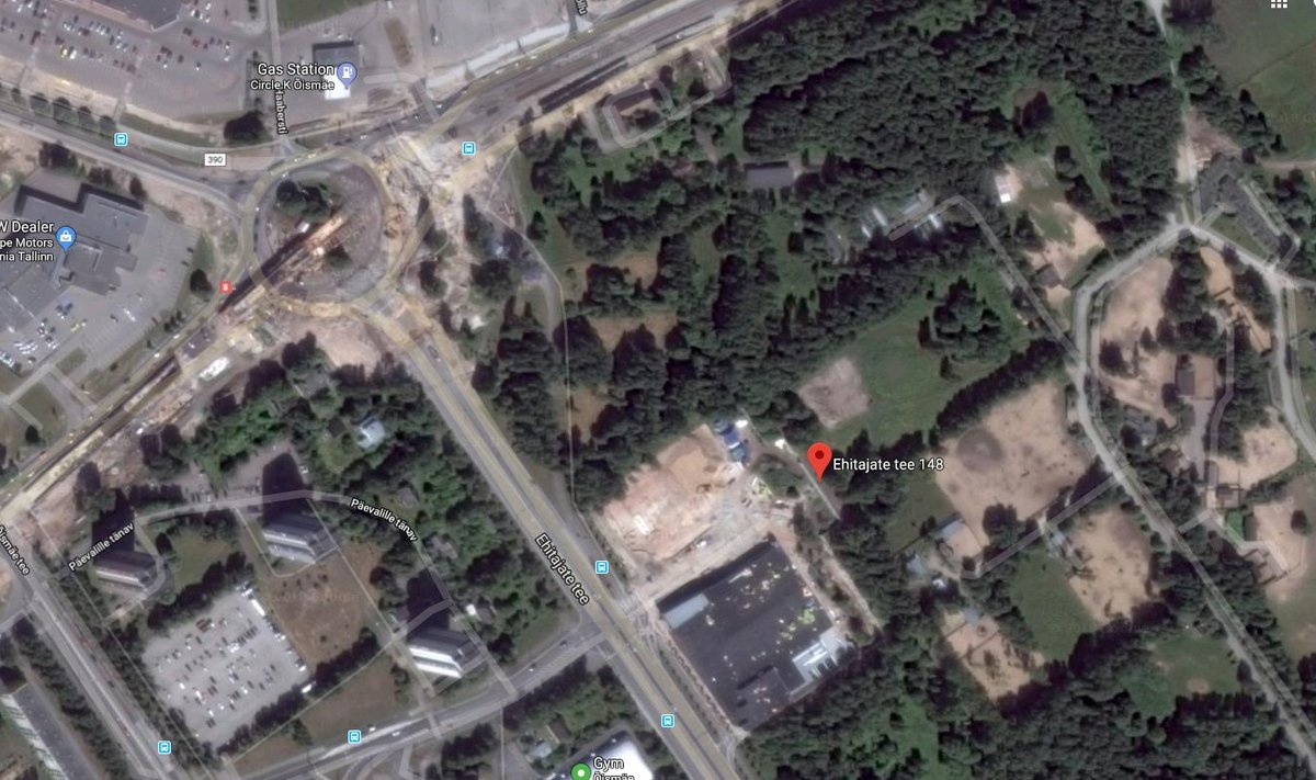 Tallinn, Ehitajate tee 148 juures (Google Mapsi satelliidifoto)