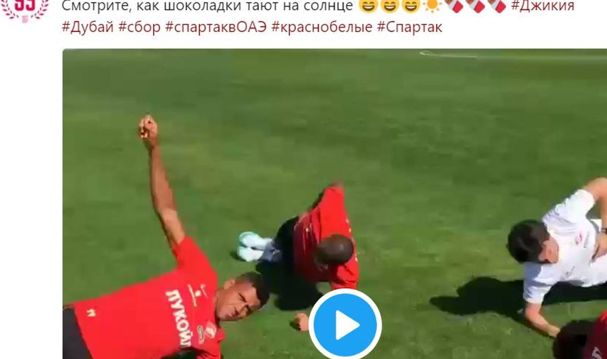 Moskva Spartaki poolt Instagrami tehtud skandaalne postitus.