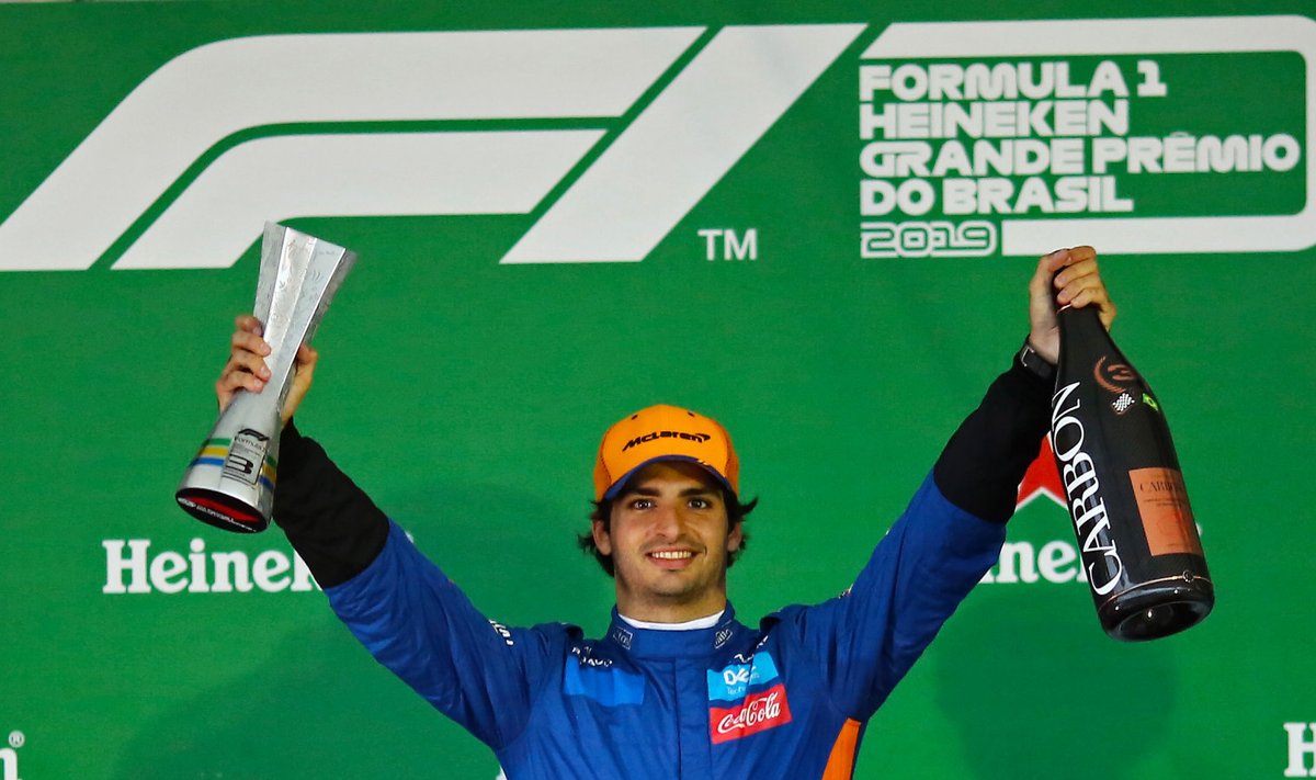 Carlos Sainz juunior eelmisel aastal Brasiilia GP poodiumil.