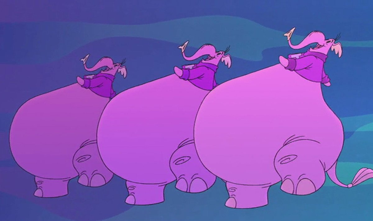 Trippimise illustreerimiseks kaader animafilmist "Pooh's Heffalump Movie" (2005, tootjad: Walt Disney, Disneytoon)